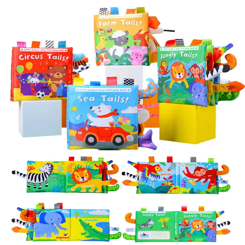 6PCS Cloth Building Blocks Baby Infant Soft Plush Doll Kids Sensory Educational Toys for Children Building Cube Construction Set