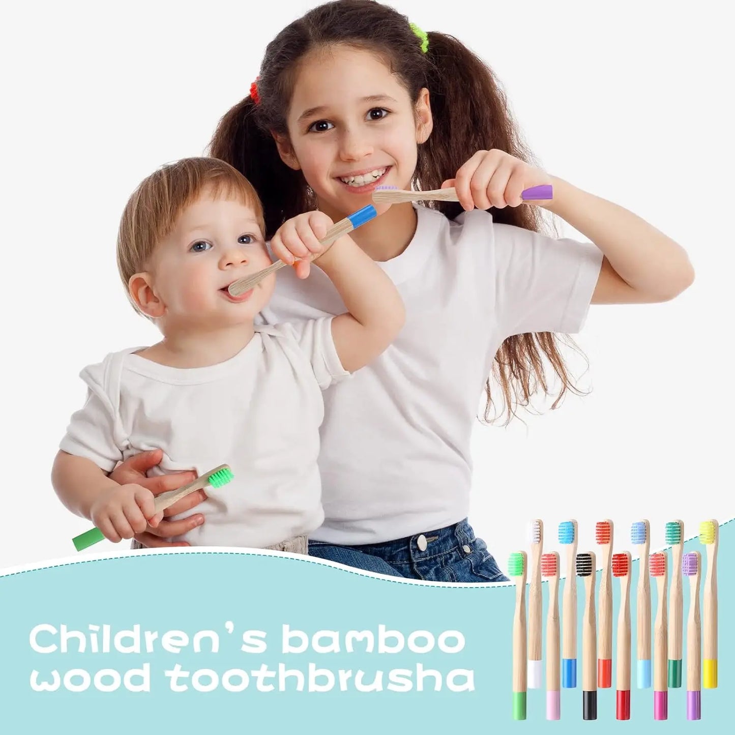 Bamboo Toothbrush,10Pcs Biodegradable Toothbrush with Medium Hard Bristles,Rounded and Comfortable Handle Toothbrush