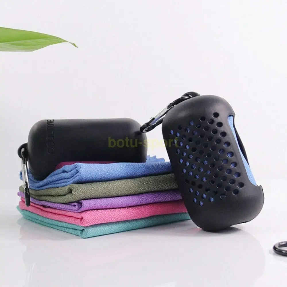 Mini Quick Dry Fitness Cool Towel Portable Microfiber Silica Gel Towel Silicone Bag Quick Drying Towel Sports