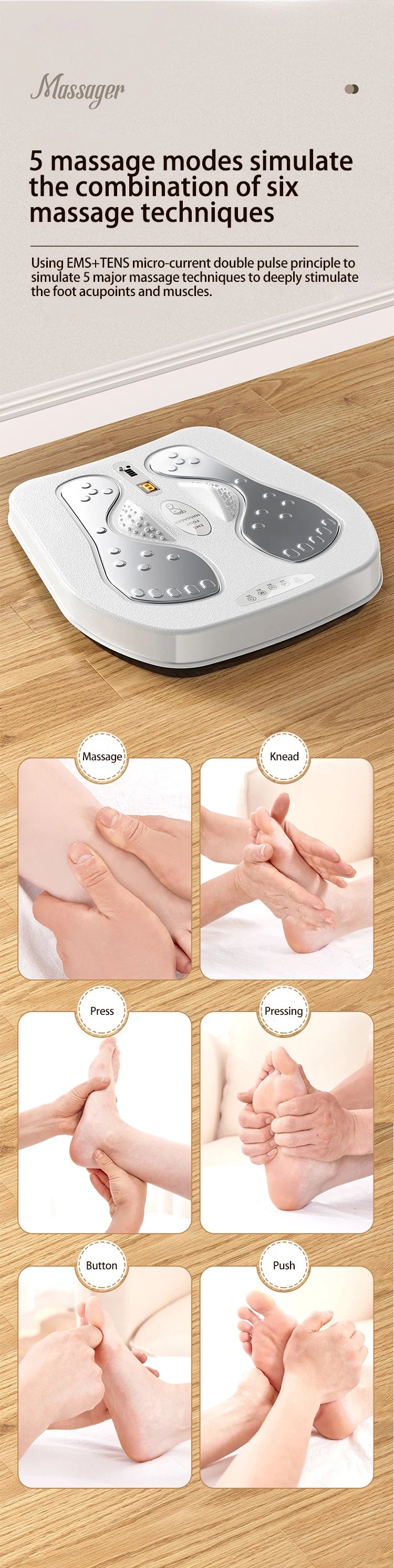 Vibration Foot Leg Trainer with Heat,Remote Control,Adjustable Vibration Speed Electric Machine, for Circulation,Plantar Fa
