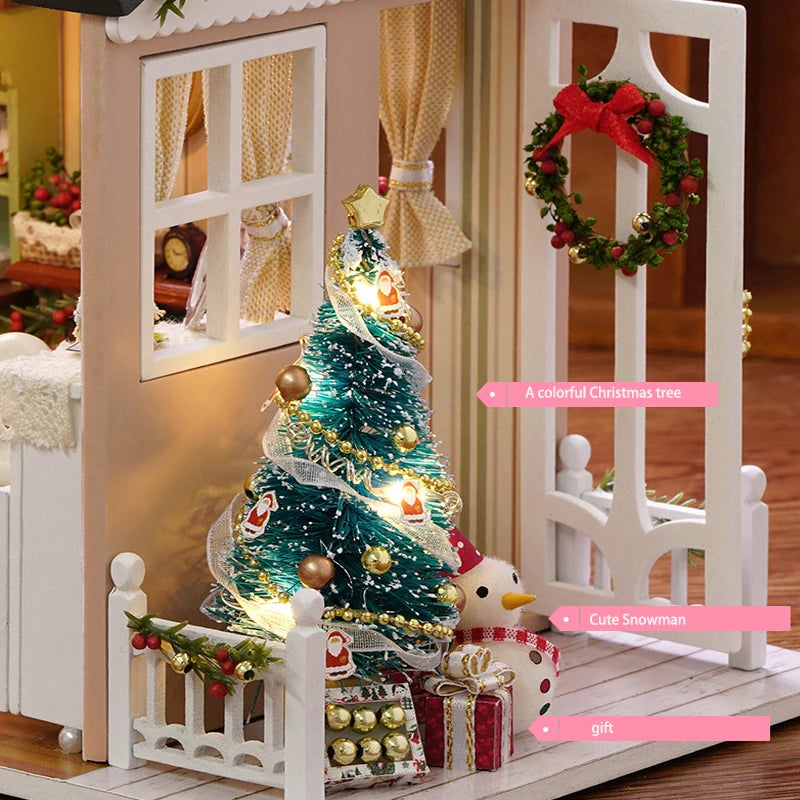 DIY Miniature Dollhouse Kit Assemble Puzzle 3D Wooden House Room Craft With Furniture LED Lights For Friends Birthday Gift Toys