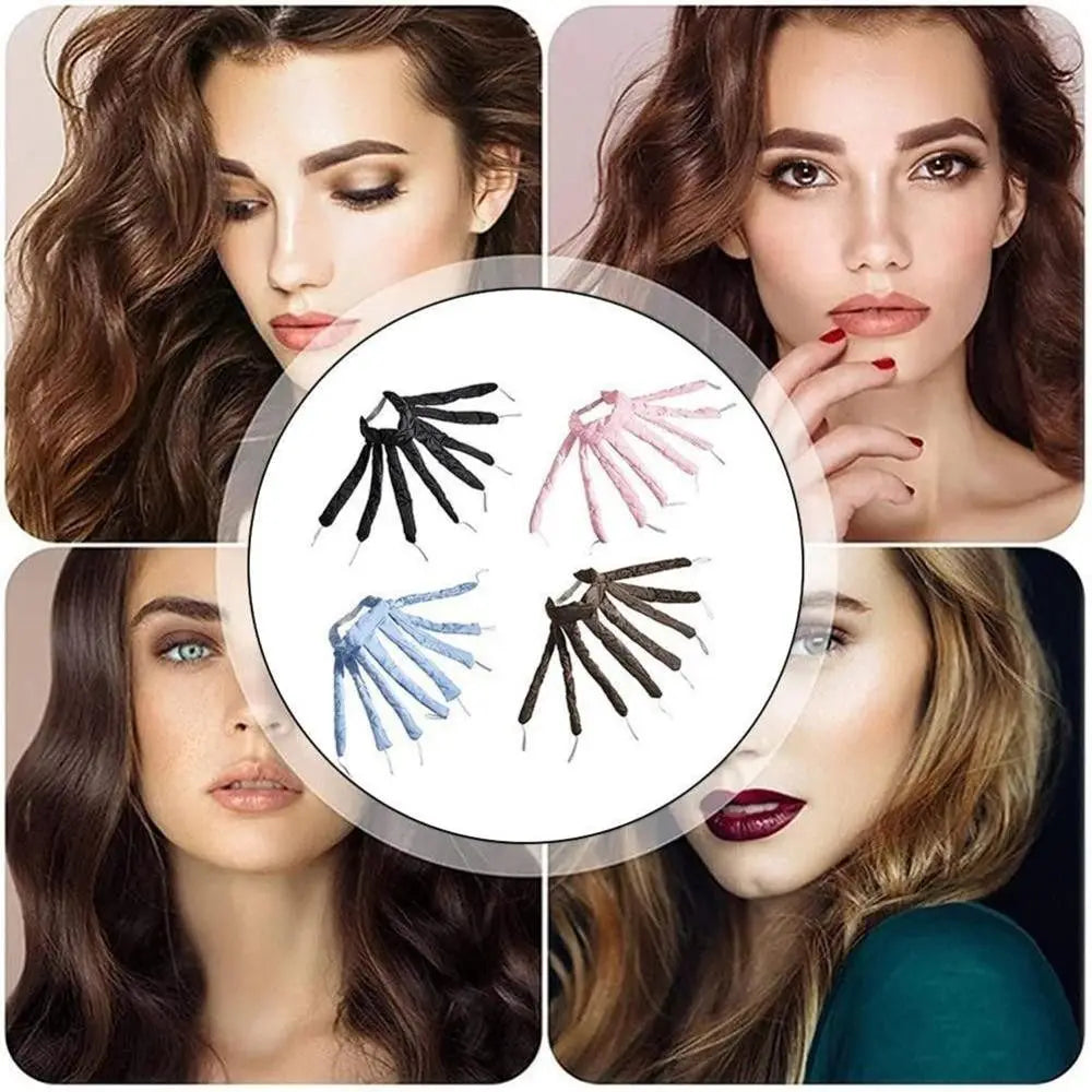 New Heatless Lazy Hair Curler Octopus Soft Wave Curling Stick DIY Curls Silk Ribbon Lazy Hair Styling Tools