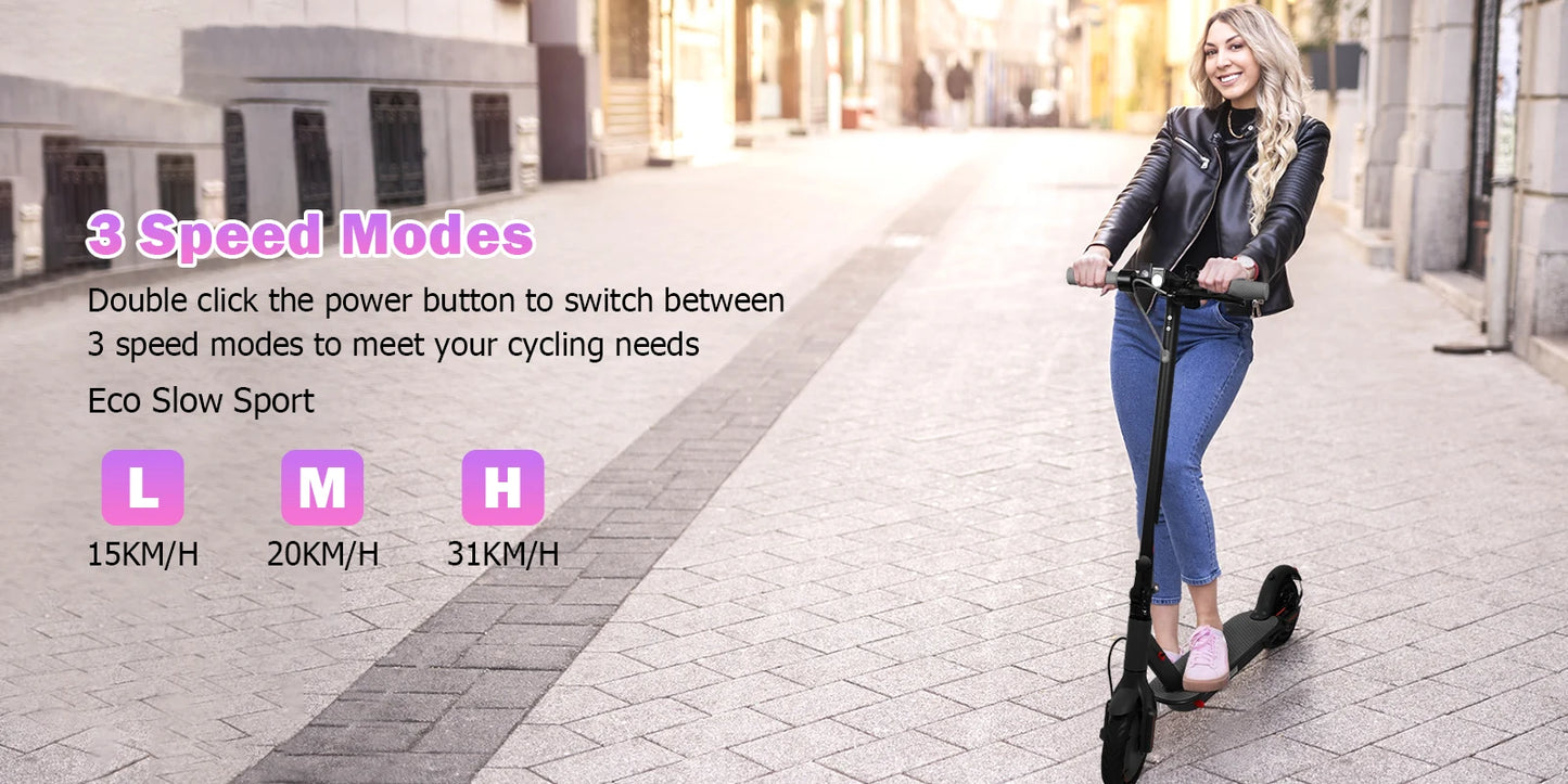 AOVOPRO Electric Scooter Top Speed: 19 Mph Range: 21.75 Miles Peak Power: 350W Suitable For Adults Foldable Electric Scooter