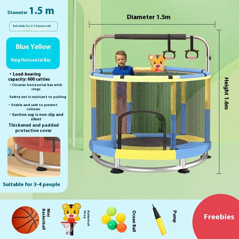 Children's Indoor Trampoline Home Use Jumping Bed 3-10 Years Old Household Trampoline Fun Fitness Exercise for Kids