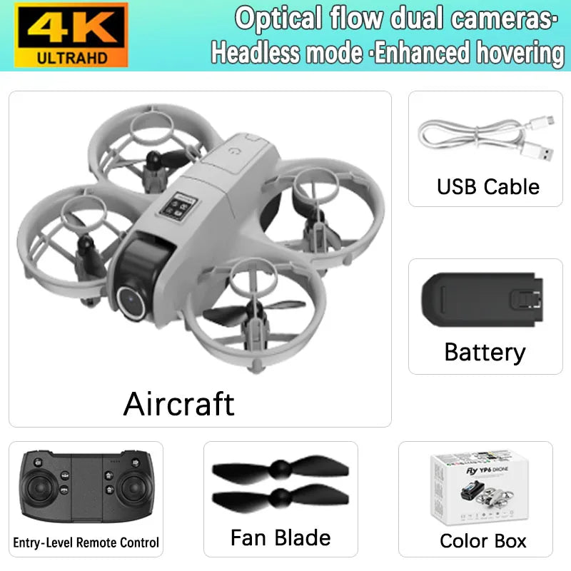 YP6 Mini Drone 8K Aerial HD Camera Drone 5G WIFI Record Large Screen Remote Control Intelligent Obstacle Avoidance Aerial Drone