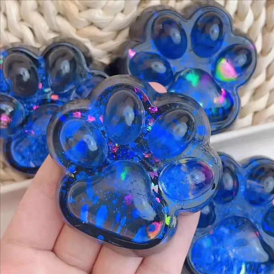 Blind Box Mystery Kawaii Cat Paw Mochi Squishy, Simulated Food Fidget Toy, Cute Squeeze Foot Toy Antistress Stress-Relief