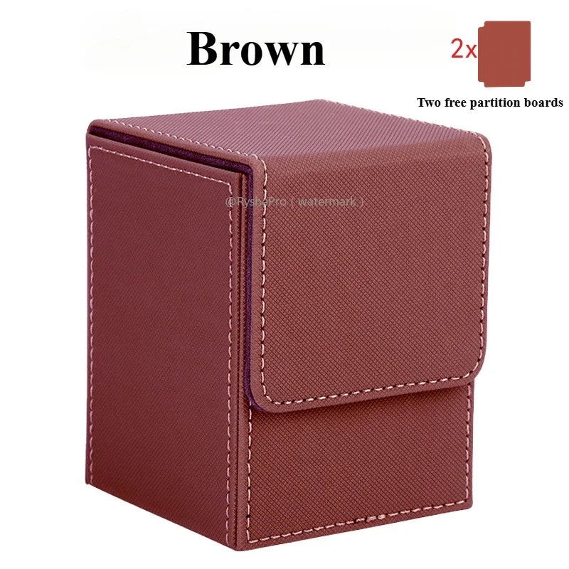 Trading Card Storage Box for 100+Single Sleeved Cards with 2 Dividers Commander Deck Box Compatible with Mtg Card Case