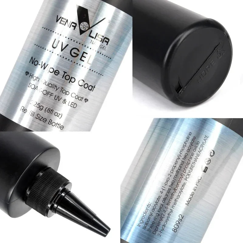 Venalisa TPO FREE225g Super Quality Refill Gel Nail Art Soak Off UV/LED No Wipe Top Coat Base Coat Without Sticky Layer Top Coat
