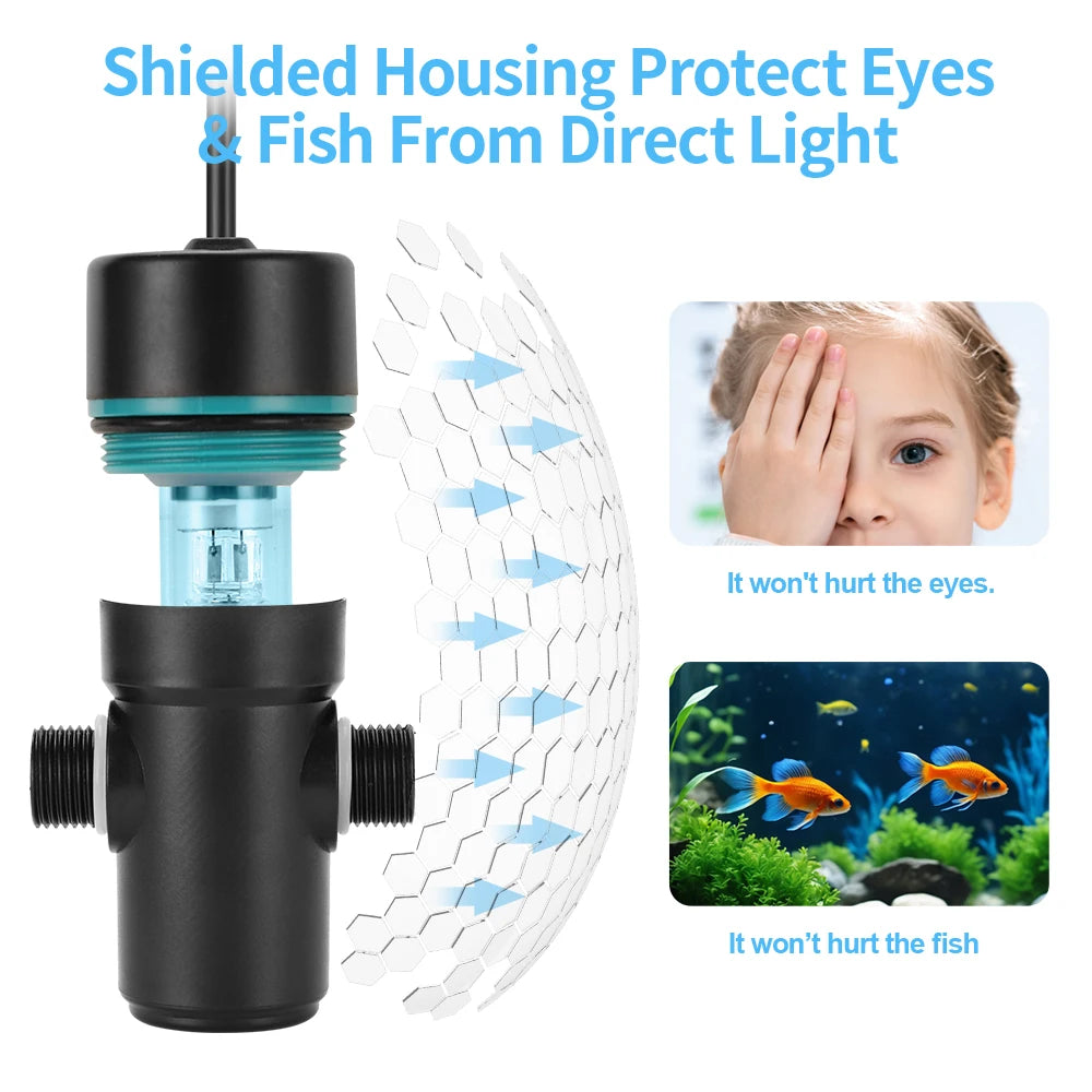 3W/5W Timing UV Light Aquarium Algae Removal UV Lamp Fish Tank Water Filtration 220V Water Pump Accessories