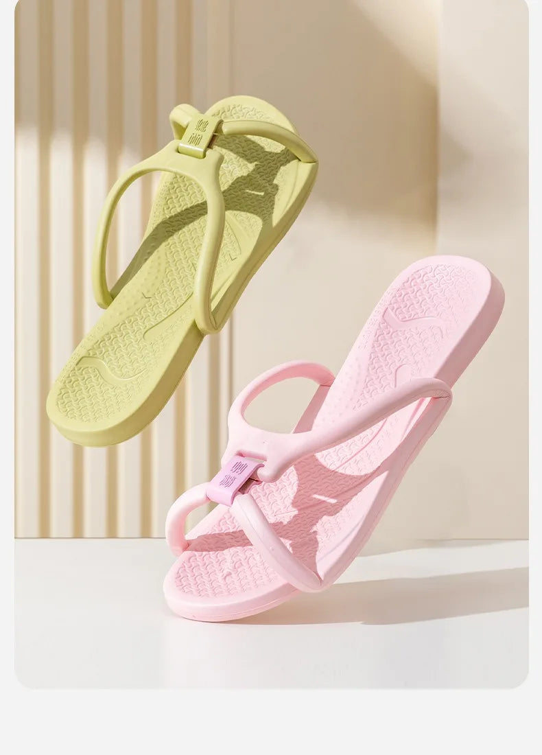 Foldable Travel Slippers Unisex EVA Flip Flops Hotel Non Slip Bathroom Indoor Outdoor Portable Lightweight Comfortable