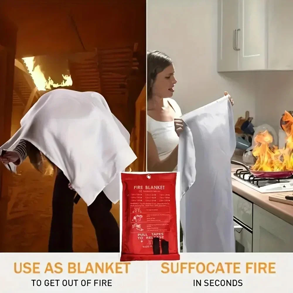 Fire Blanket Fiberglass Fire Emergency Blanket Suppression Blanket Flame Retardant Blanket Emergency Survival Safety Cover