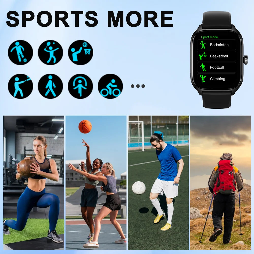 LAXASFIT H9 and H6 Smartwatch Dial to Answer Calls Calorie Tracking Heart Rate Blood Oxygen Monitoring Bluetooth Smart Watch