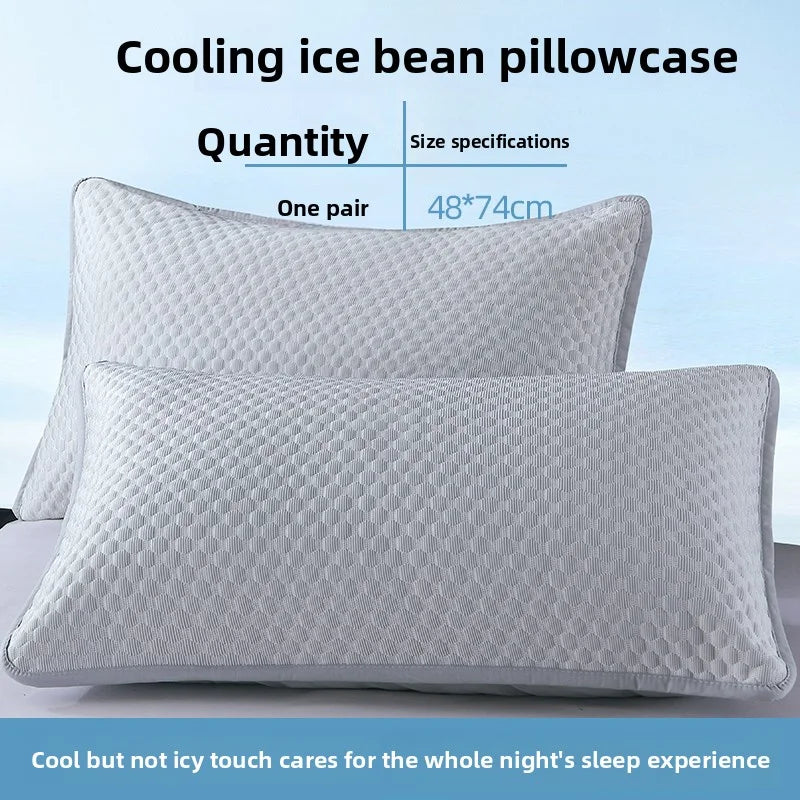 1pc-Summer Cool Bean Pillowcase - Breathable Air Conditioning Pillow Cover for Hot Sleepers No Insert Included 48 x 74cm