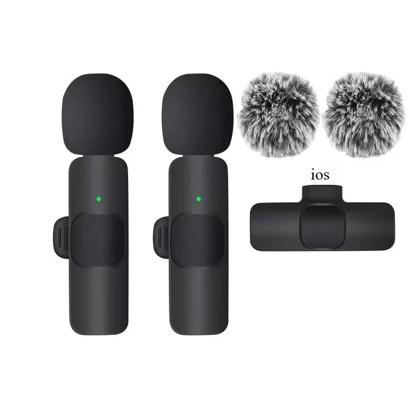 Wireless Lavalier Microphone 2.4G Mini Portable Audio Video Recording Mic for iPhone Android Live Broadcast Gaming