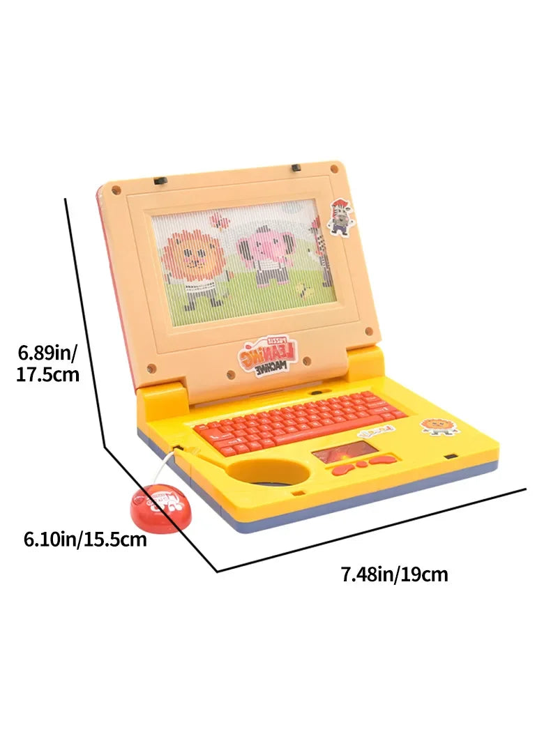 Toddler Puzzle Learning Machine Cartoon Fake Laptop with Light Music Mouse Simulation Computer Enlightening Toys Birthday Gifts