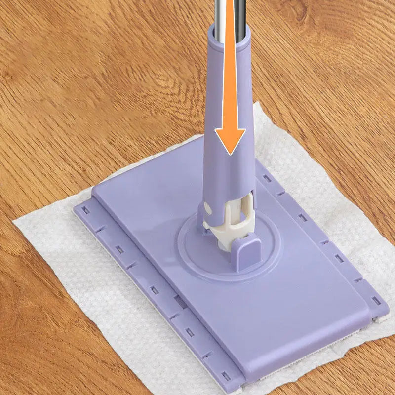1pc Portable Mini Mop Automatic Paper Towel Changing Mop 360°Rotation Cleaning Tool For Floor Window Dust Removal No cloth ﻿