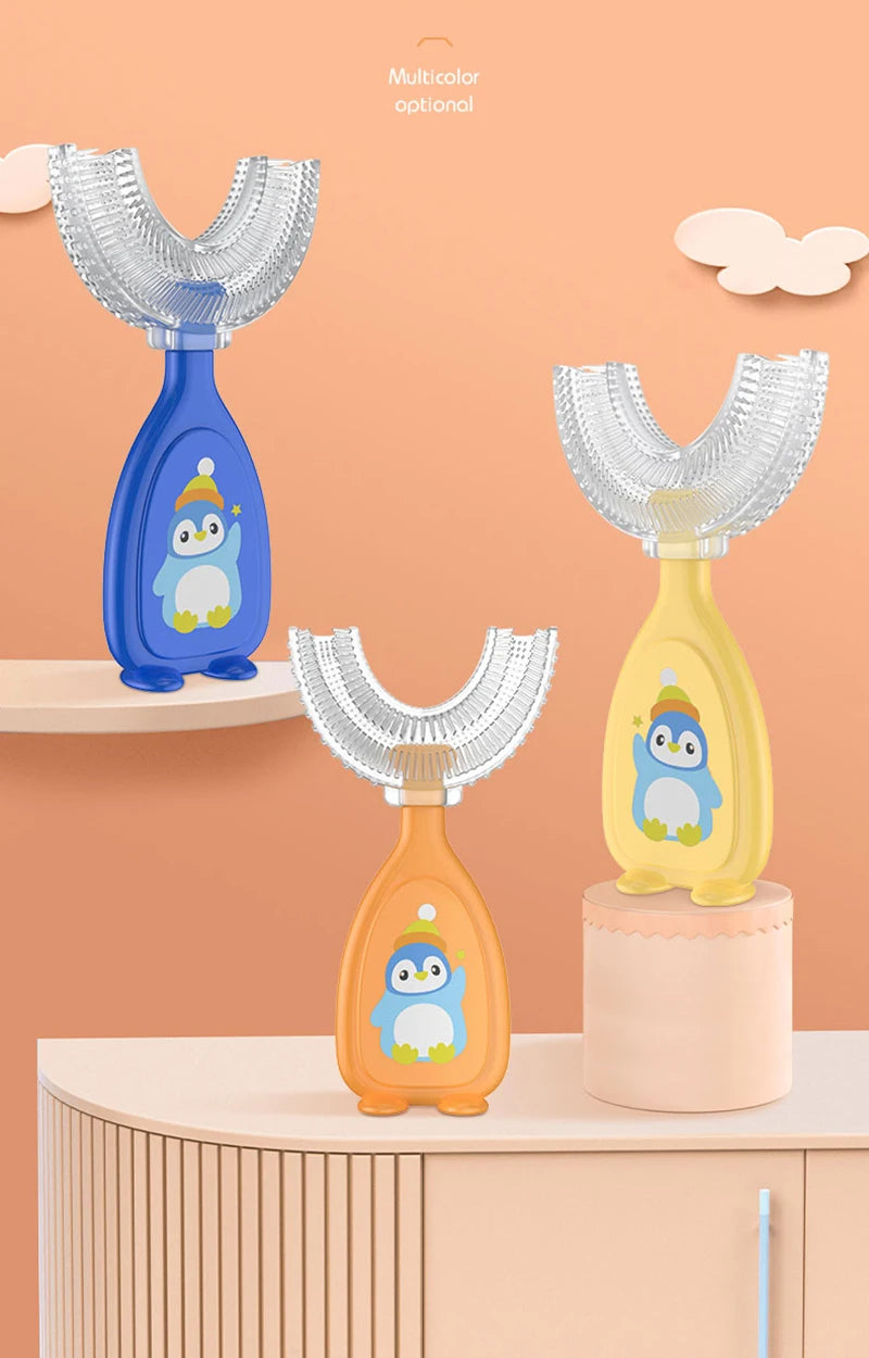 Children's 360 Degree Infant U-shaped Toothbrush Baby Health Teethers Soft Silicone Baby Brush Kids Teeth Oral Care Cleaning