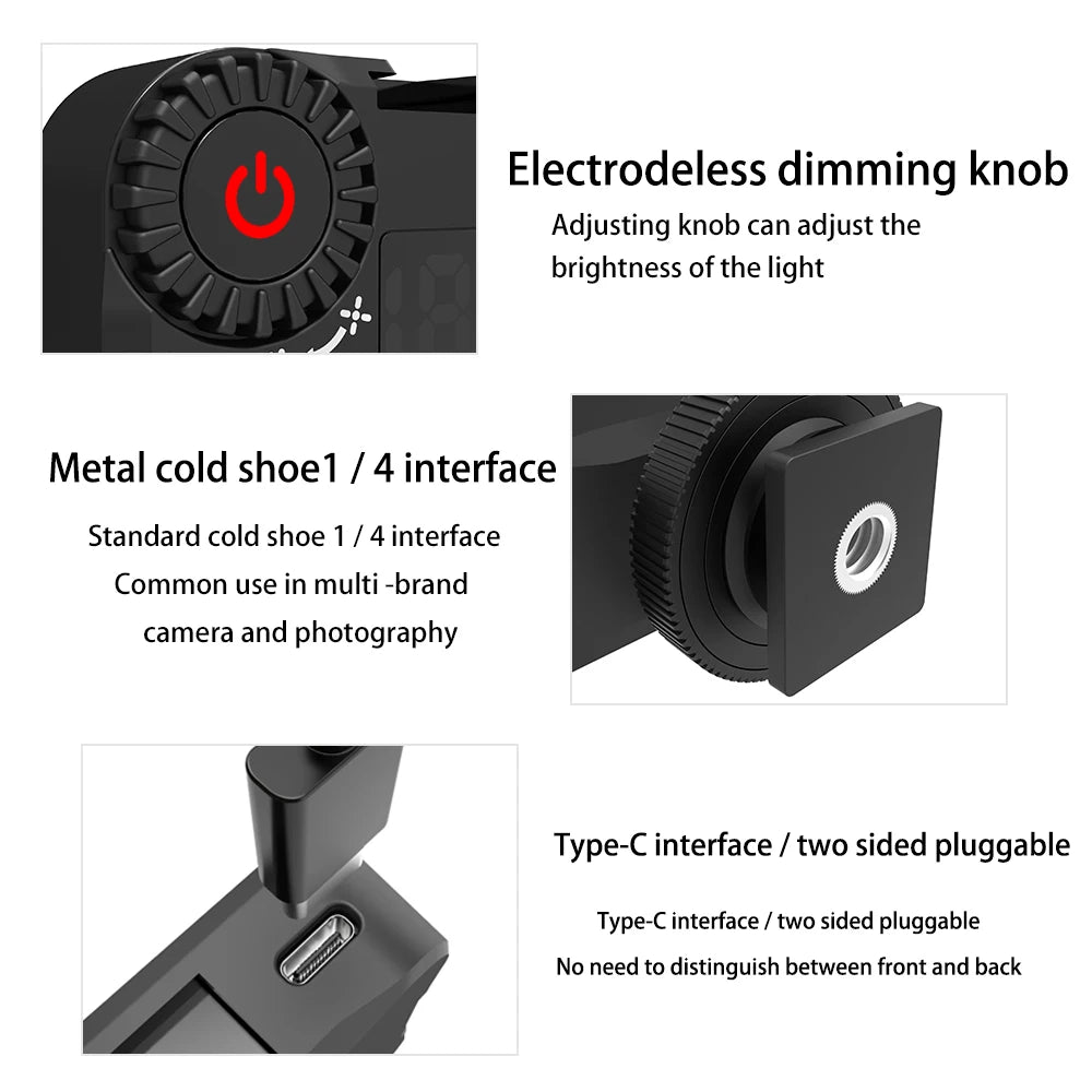 BAFANG Mini Fill Light Portable Pocket Selfie Light Handheld LED For DJI Sony Canon GoPro Camera Selfie Adjustable Photography