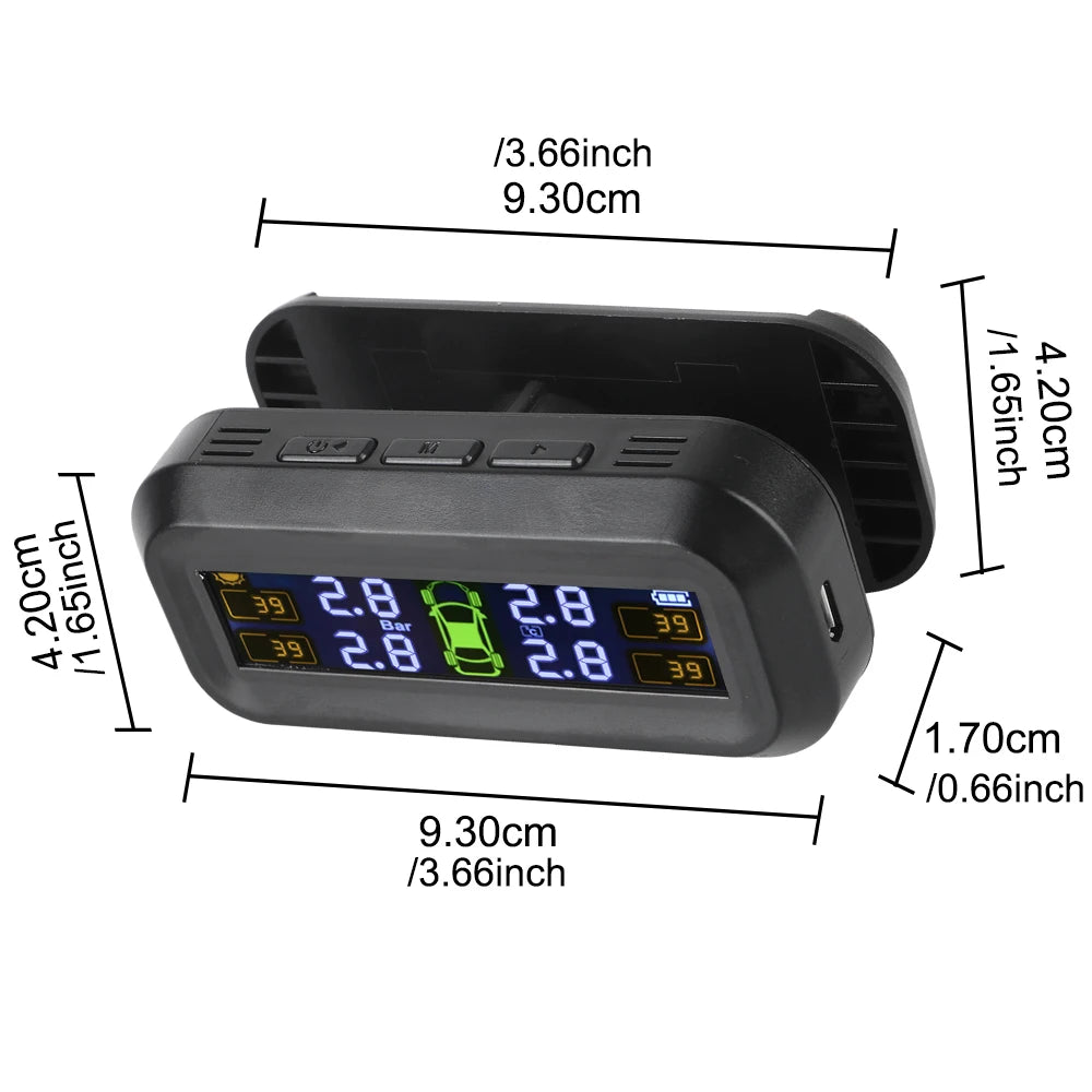 Tire Pressure Monitoring System Temperature Warning New C External Battery Version Sensors Solar TPMS Car Tyre Pressure Monitor