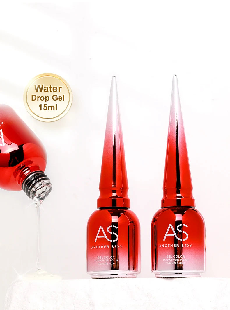 AS Water Drop Wave Gel Nail Gel Polish Clear Ripple Gel Nail Vernis Varnish Glue Phototherapy 15ml Glass Water Drop Glue