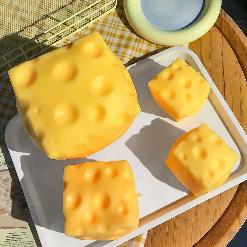 Extra Large Size Cheese Fidget Toy Slow Rebound Shapeable Venting Ball Realistic Giant Squeeze Toys for Adult Stress Relief
