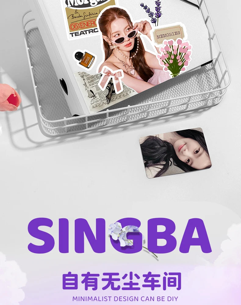 SINGBA a5 / a4 Ring Binder Album for 3" Cards - K-pop Idol Photocard Holder, Polaroid Photo Organizer (4/9 Grid, Refillable)