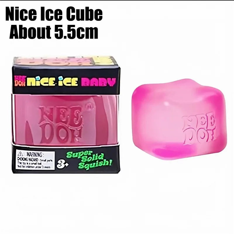 Needoh Nice Berg Giant Sensory Cube Maltose Toy 4 Pack Mini Baby Teenie Cube Squeeze Slow Rebound Stress Reliever Sensory Play