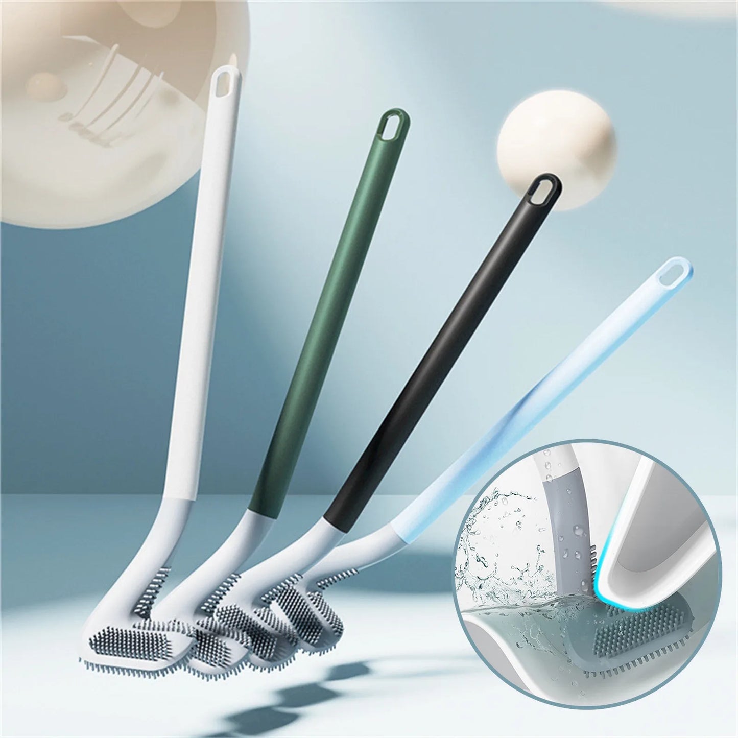 Golf brush head toilet brush no dead corners household toilet long handle squatting toilet cleaning brush Bathroom Tool