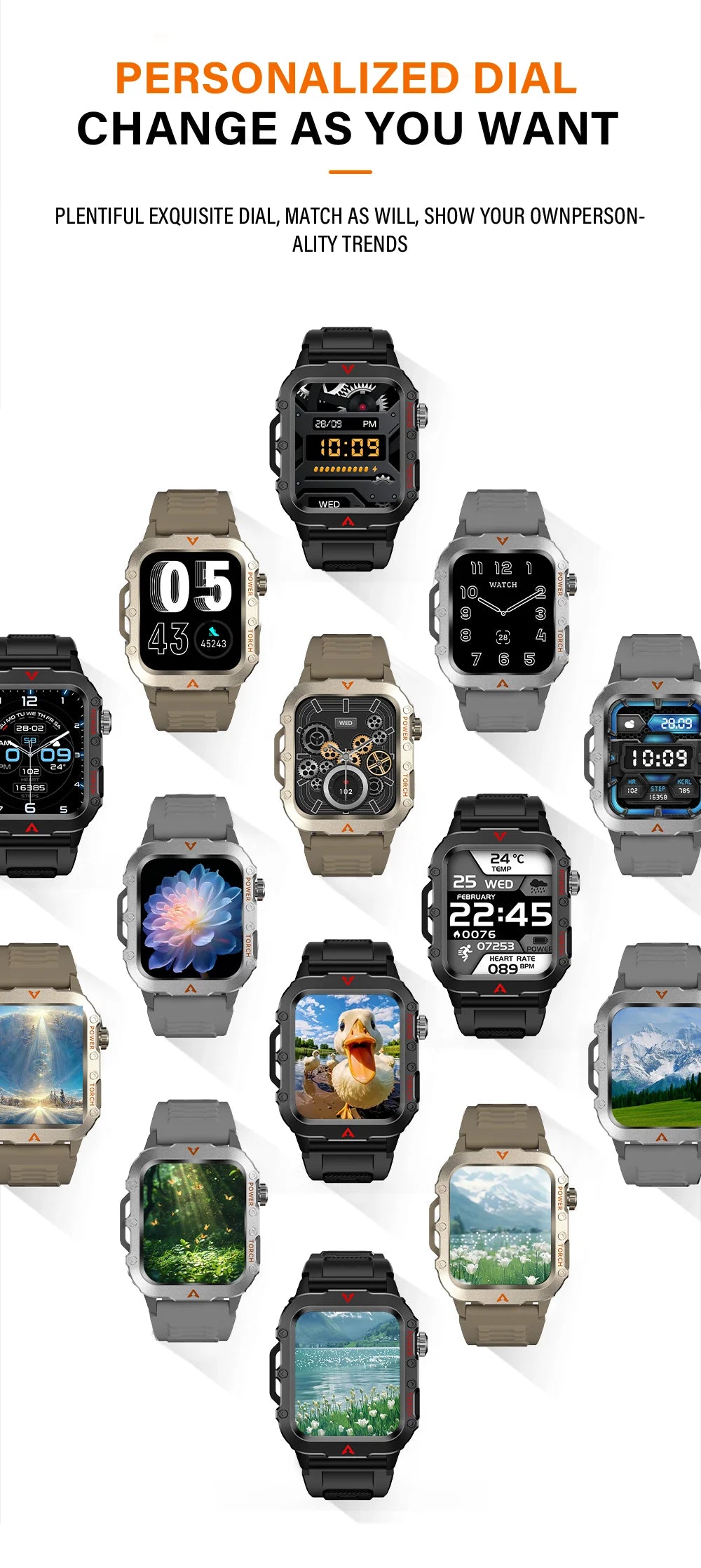 LAXASFIT 2026 New Men's Smart Watch Outdoor Sports Watch 1.85 Inch Voice Assistant Bluetooth Call LED Flashlight Smartwatch