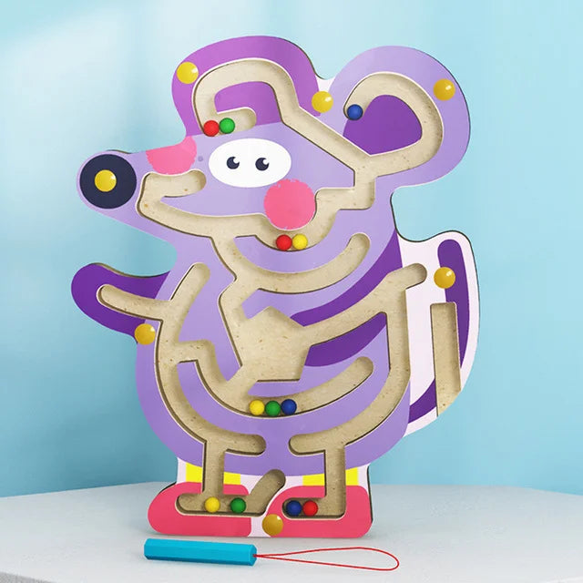 Montessori Educational Toys Children Magnetic Track Maze Balance Board Wooden Puzzle Game Baby Toys