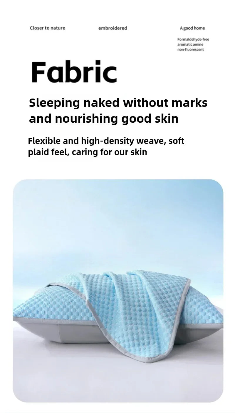 Summer Cooling Pillowcase Solid Color Ice Bean Bean Pillowcase Cool Feeling Air Conditioning Cover Washable  (No Pillow) 48x74cm