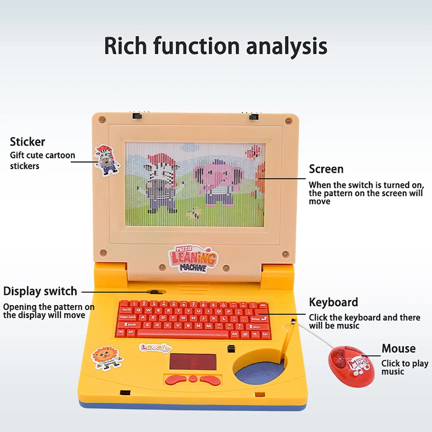 Children's computer toys, simulation laptops, lighting, music, early education and educational gifts