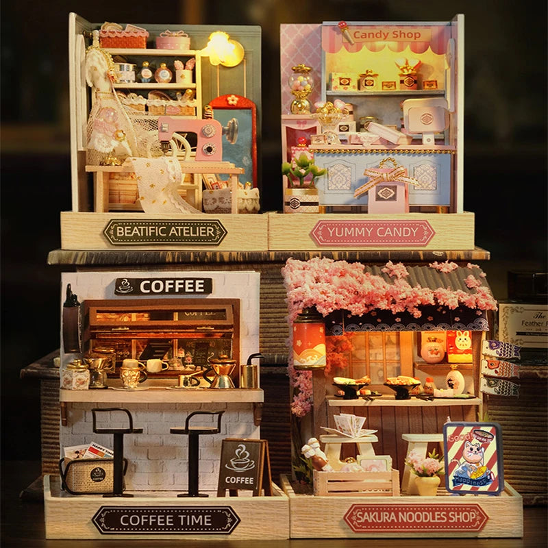 New Miniature Doll Houses DIY Small House Kit Making Room Toys Home Bedroom Decorations With Furniture Wooden Craft DollHouses