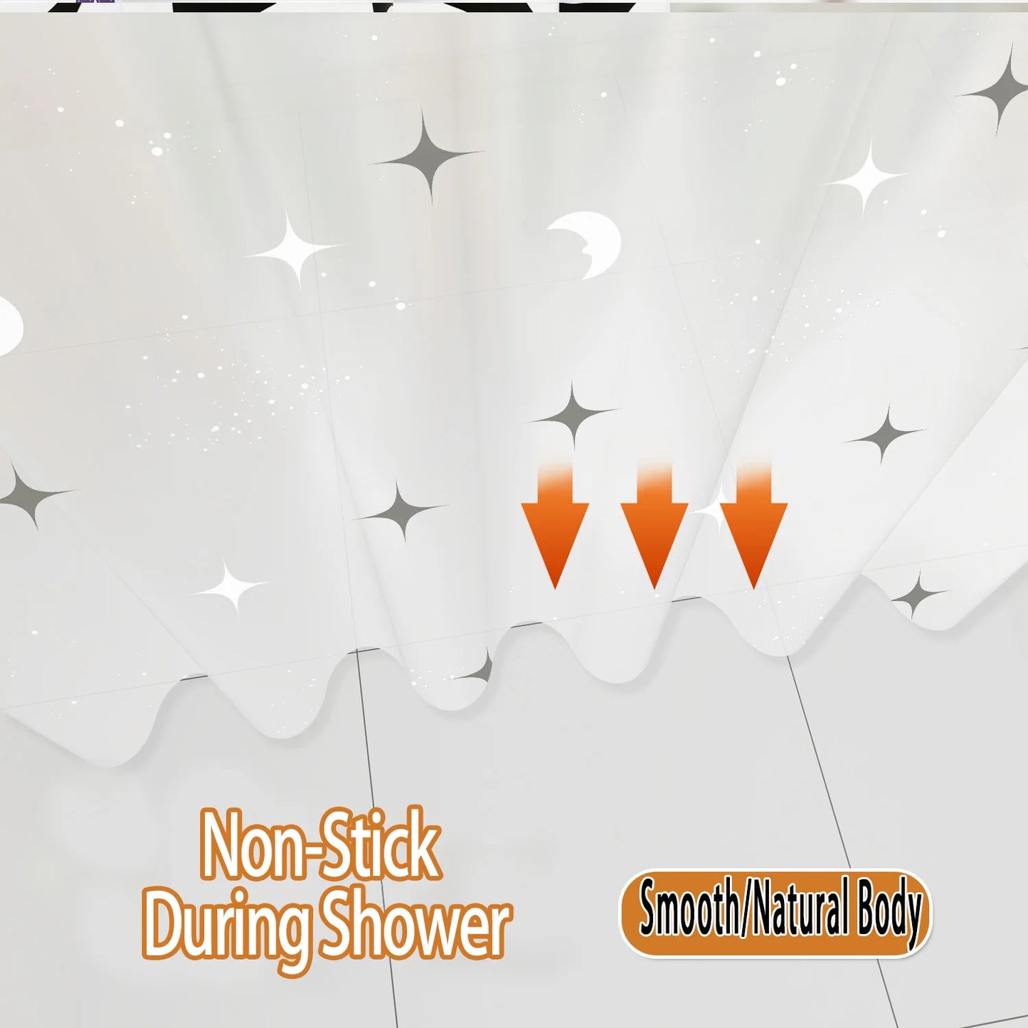 1pc Cute Star and Moon Galaxy Kids Shower Curtain Funny Cartoon Waterproof PEVA Bathroom Decor