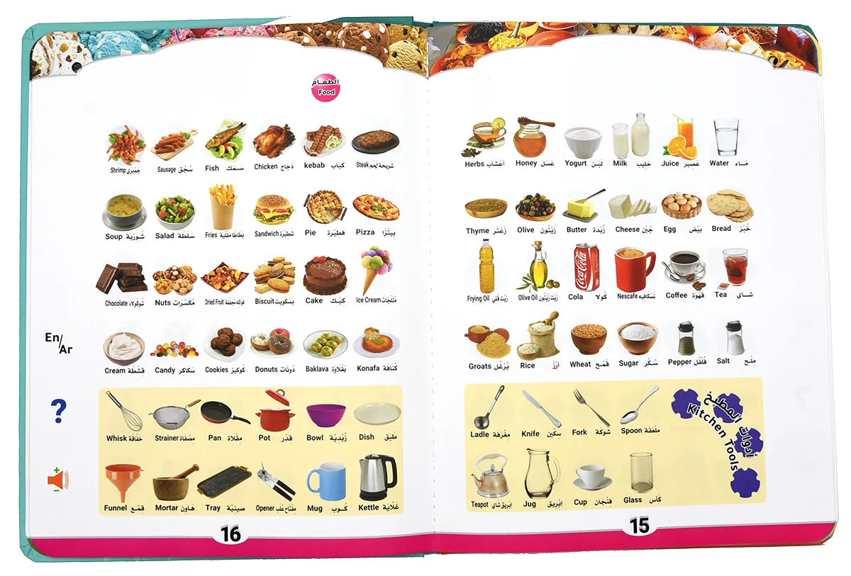 Arabic English Language Reading Book Learning E-book for Children Interactive Voice Reading Early Educational Study Toys Gifts