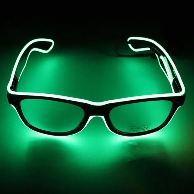New Cool Flashing Glasses EL Wire LED Glasses Glowing Party Supplies Lighting Gift Bright Light Festival Party Glow Sunglasses