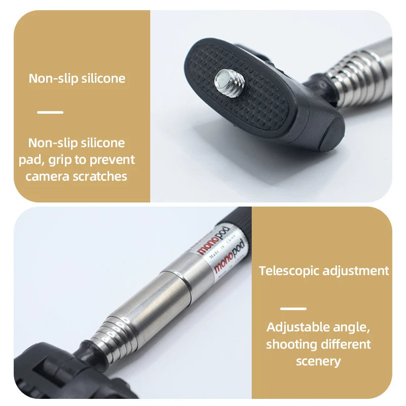 Aluminum Alloy Monopod Selfie Stick Hand Grip Pole for GoPro Hero 13 12 11 10 9 8 7 Insta360 SJCAM AKASO DJI OSMO Action Camera