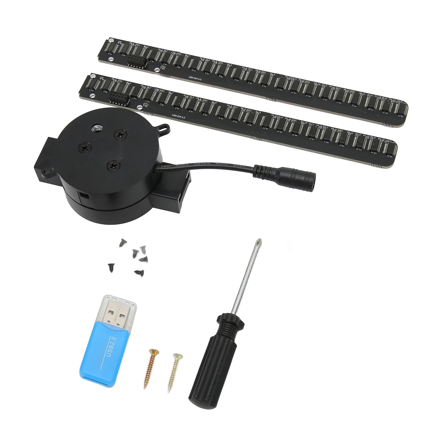 3D Hologram Fan 2 Blades 176 Degree 16.5inch 2000x224 WiFi 3D Projector with 224 LED Light Beads for Business Store Advertising