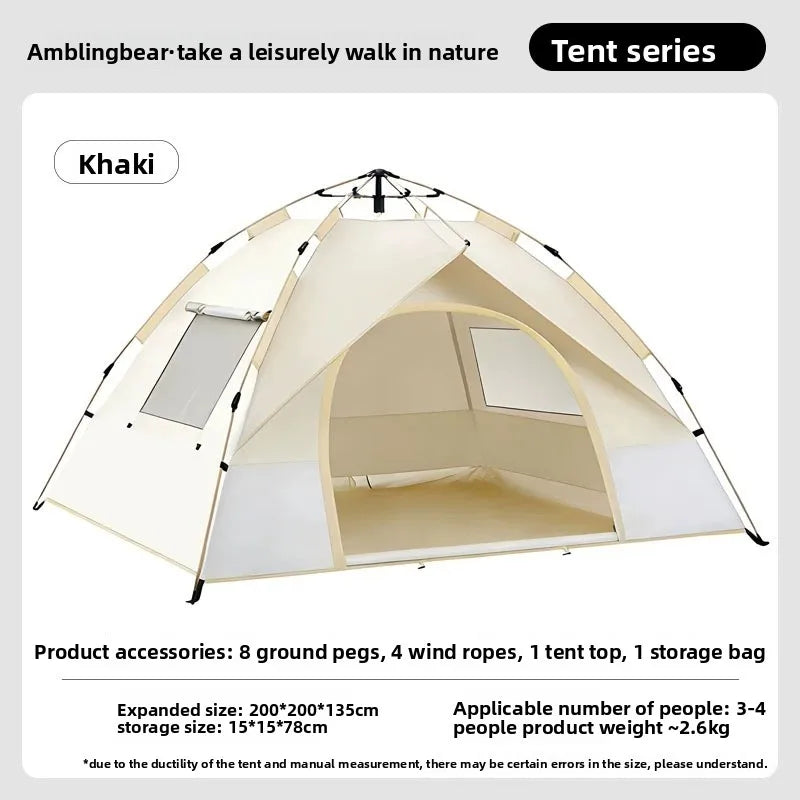 3-4 Person Instant Pop-Up Camping Tent Waterproof UV Protection Automatic Tent for Outdoor Hiking