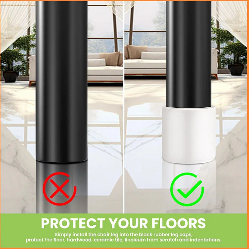 Round Rubber PVC Furniture Leg Caps 10mm/0.39in-50mm/1.97in White  Seal Stopper Pipe Covers Furniture Sofa Leg Pads Non-slip