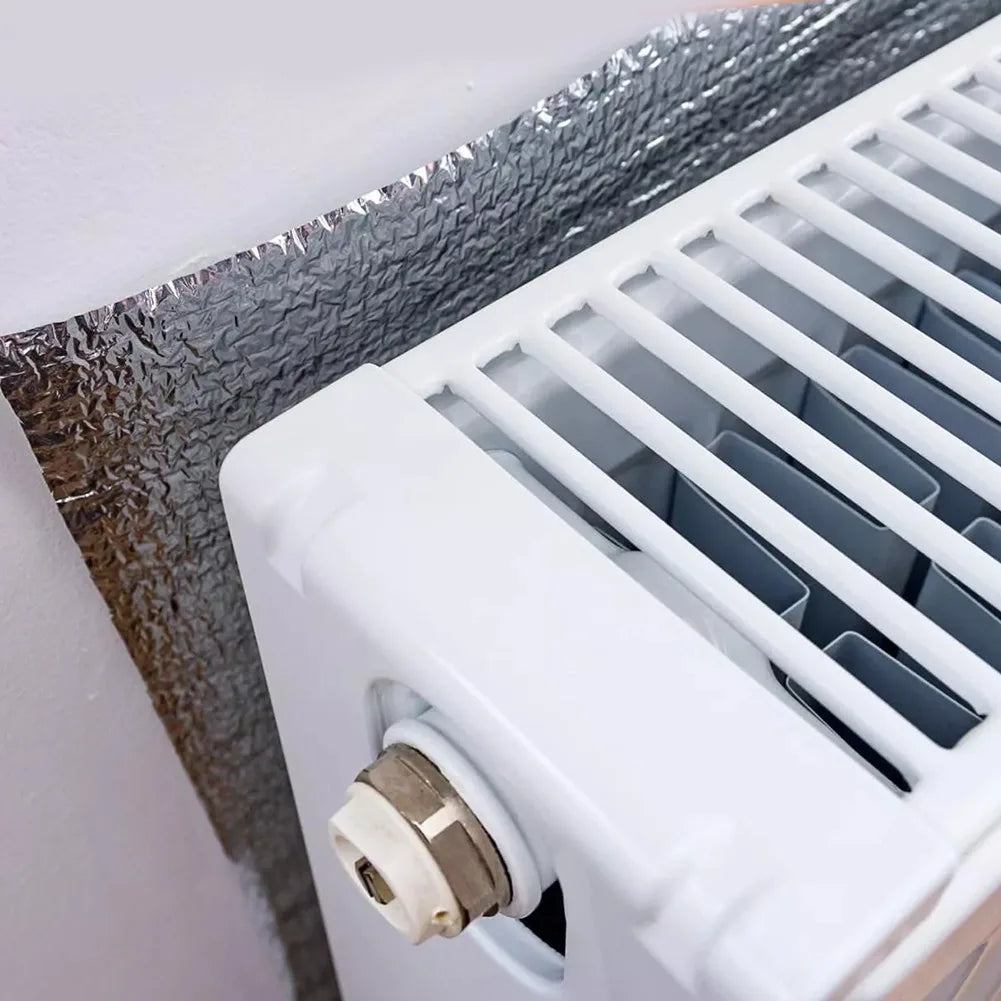 Radiator Reflective Film Wall Sticker Radiator Insulation Foil 5mX60cm Double Sided Aluminum Foil Insulation Sheet For Home Heat
