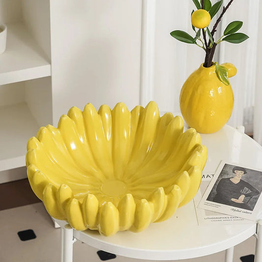 Creative Banana Shaped Storage Tray, Ceramic Fruit Tray, Household Snack Storage Tray, Living Room Desktop Storage Container