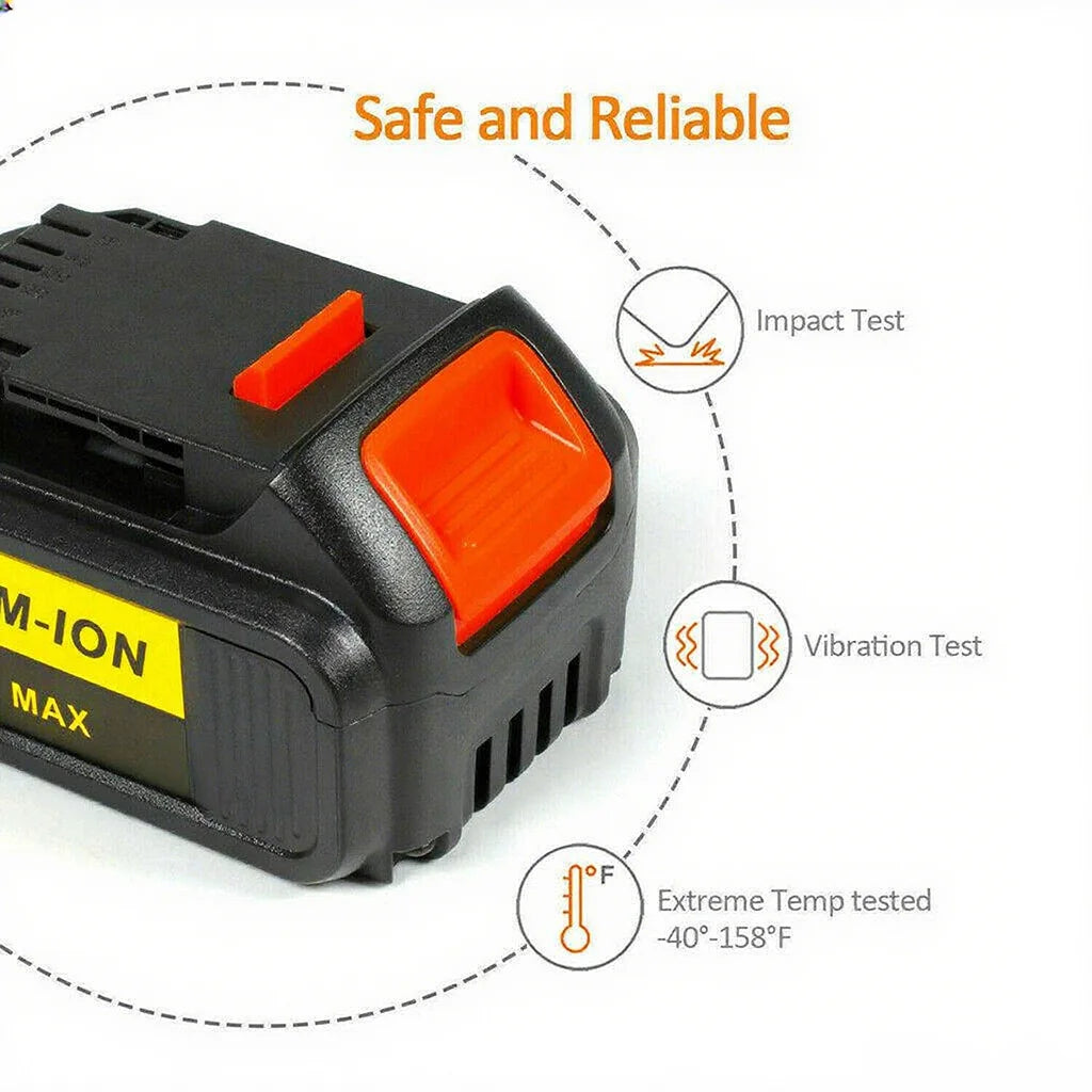 2Pack 18V 8.0Ah Li-Ion Replacement Battery for Dewal Pin Cordless Power Tools, Compatible with 18V Slide Style Tools