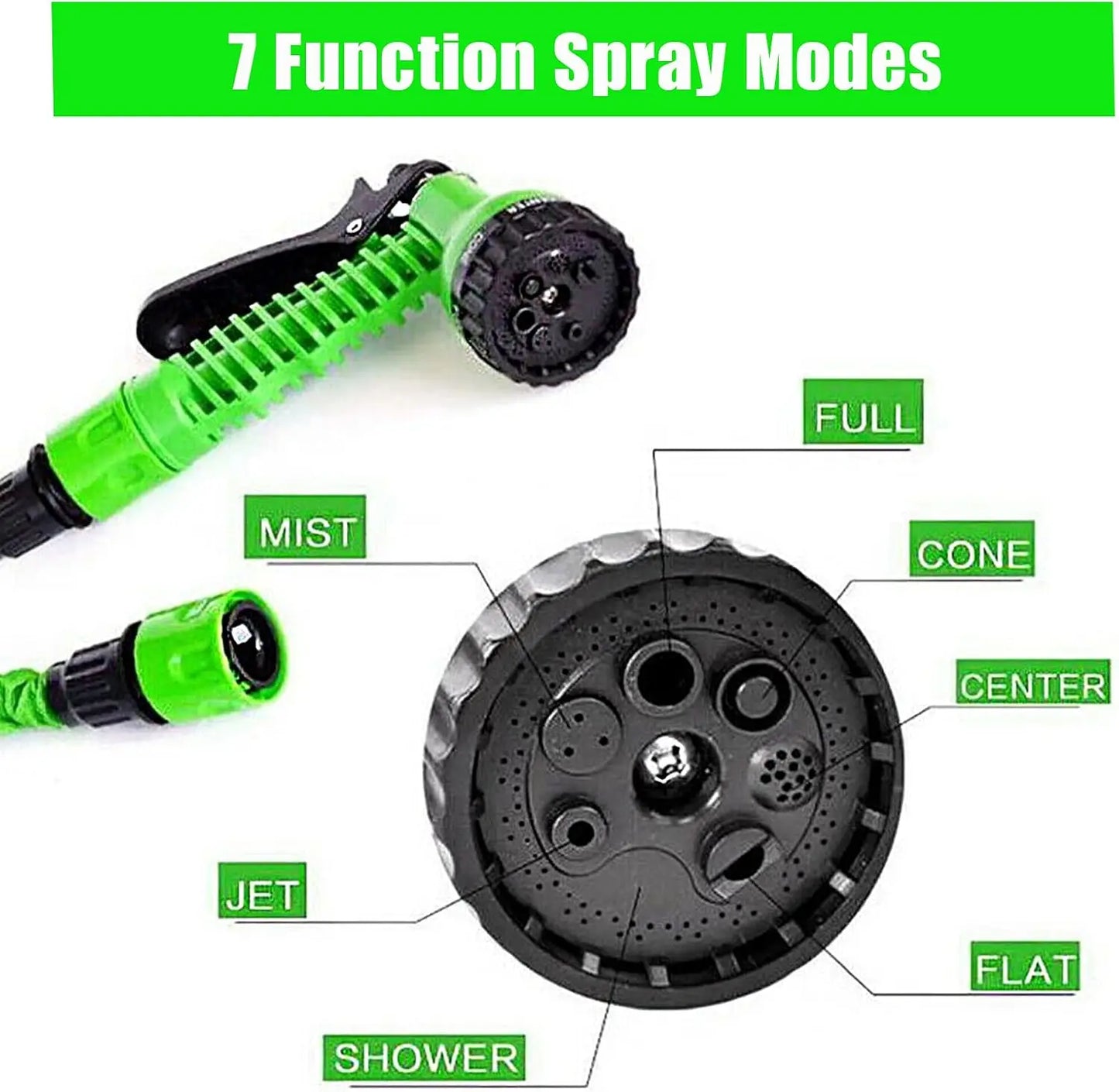 BRIEFNESS Retractable Garden Hose Heavy Duty 3X Flexible Anti Kink Water Pipe 7 Function Nozzle for Car Wash Garden Irrigation