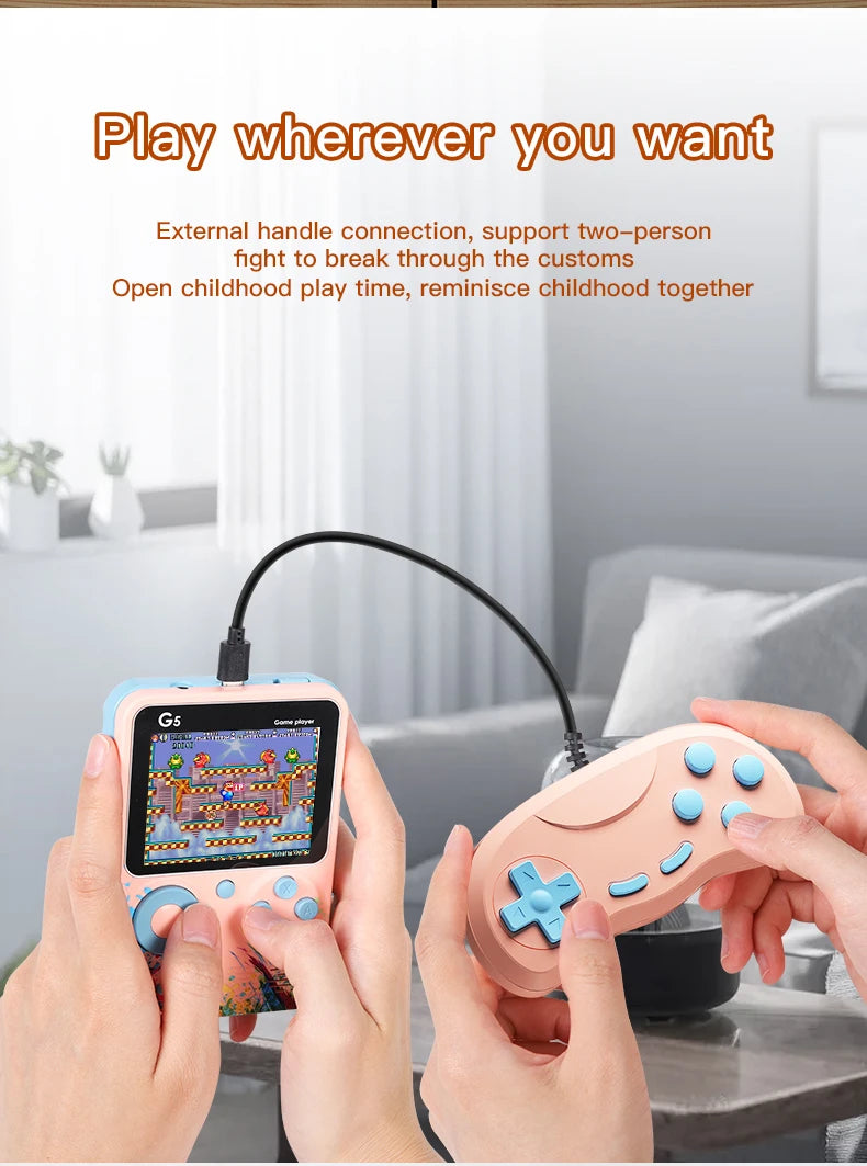 G5 500 In 1 MINI Game Handheld Game Players Portable Retro Video Console Boy 8 Bit 3.0 Inch Color LCD Screen Games