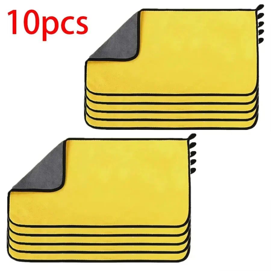 Double Layer Wash Cloth Microfiber Car Cleaning Towels 30X60cm 1/2/3/6/10pcs Soft Quick Drying for Windows Mirrors Wiping Rags