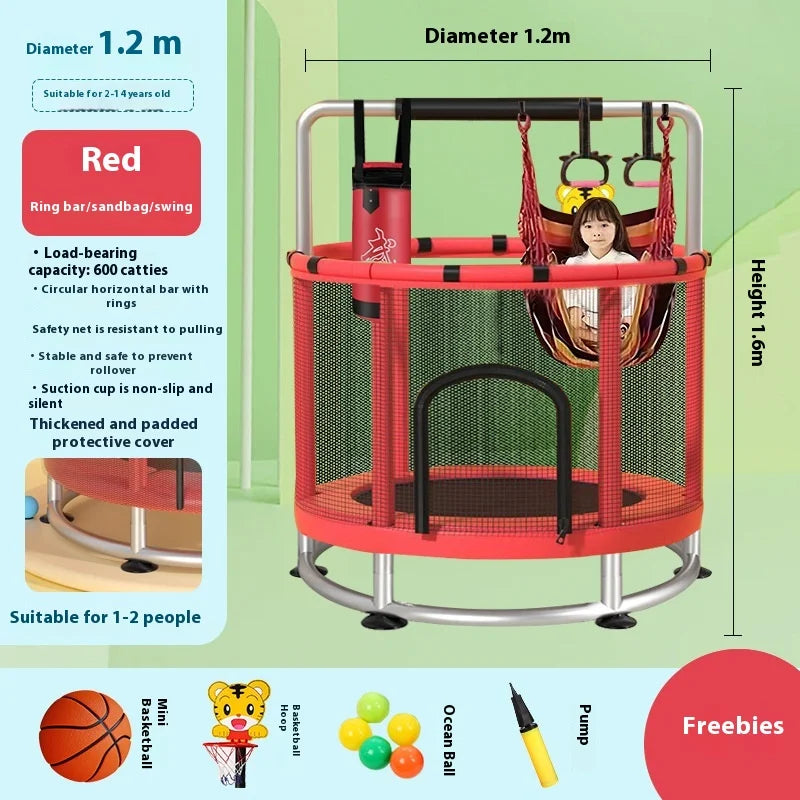 Children's Indoor Trampoline Home Use Jumping Bed 3-10 Years Old Household Trampoline Fun Fitness Exercise for Kids