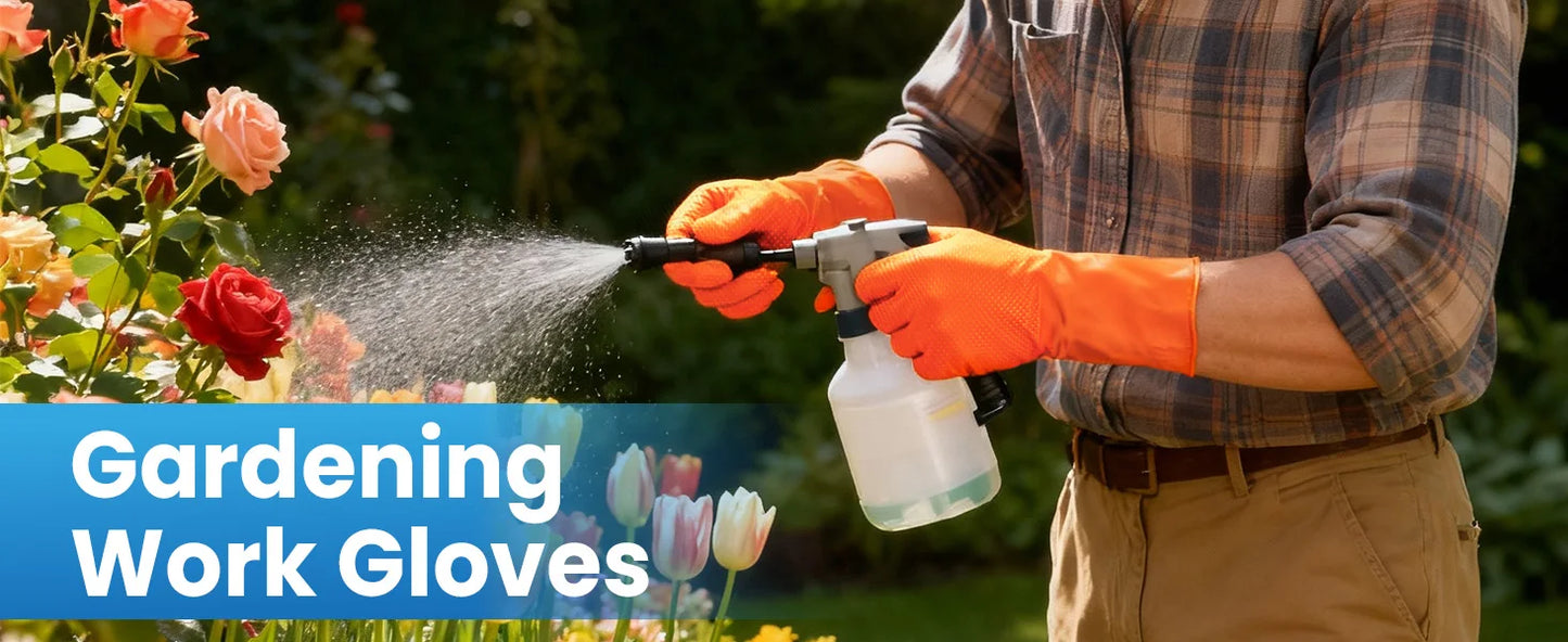 Heavy Orange Disposable Nitrile Extra Thick Gloves 8.5 Mil -Powder-Free Puncture-Resistant Protection-Diamond-Texture Work Glove