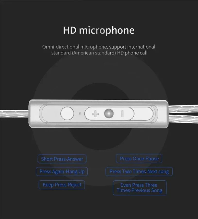 QKZ CK5 FiLe Wired Earphone with Microphone HiFi Music Earphone Professional Gaming And Sports Noise Cancelling Headphones