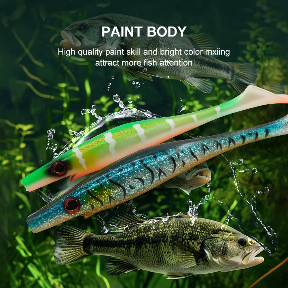 ESFISHING soft lures fishing Peche pike Hog Shad 100mm  200mm Sea Fishing Silicone bait swimbait sea lake isca artificial